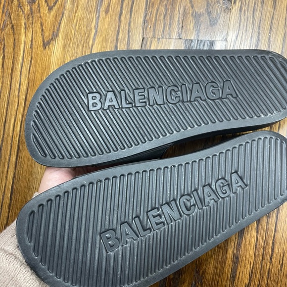 Black Balenciaga Rubber Slides